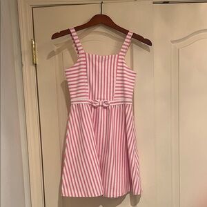 Janie and Jack Pink Striped Dress with Bow-sz 12